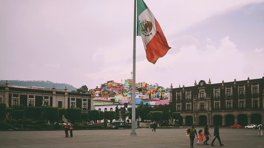 People Near Mexican Flag