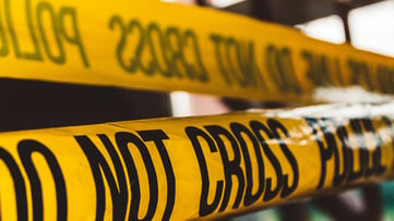 police yellow tape at crime scene