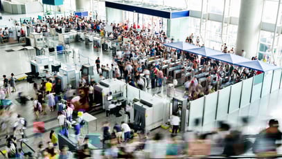 Crowd of people at airport