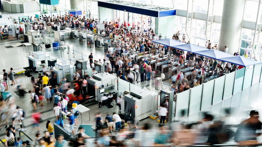Crowd of people at airport
