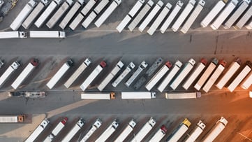 Row of trucks parked