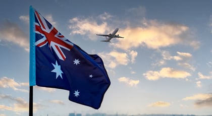 Australian flag and airplane