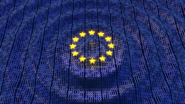 EU data bits and bytes wave ripples image