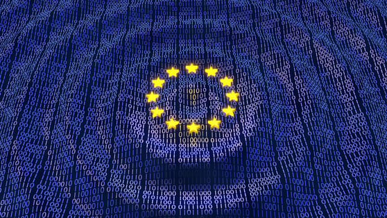 EU data bits and bytes wave ripples image