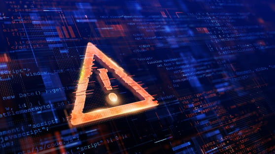 3D rendering of cyber attack warning