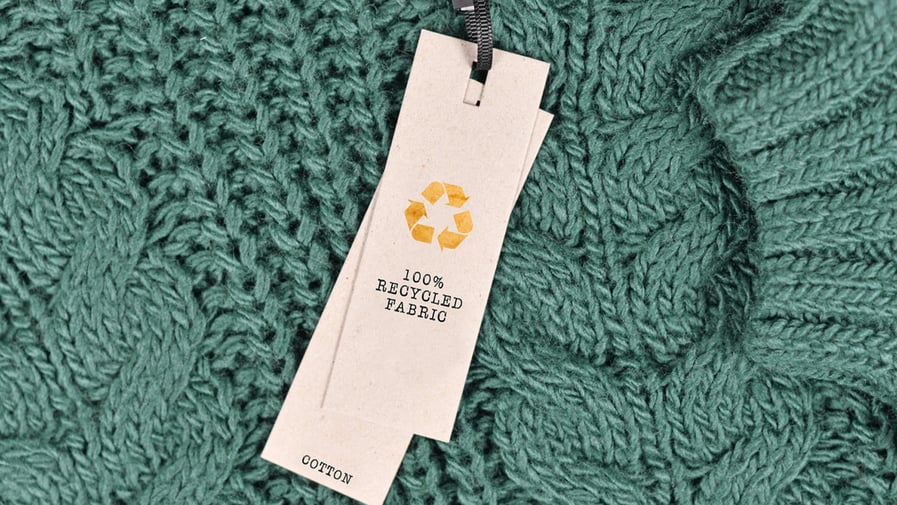 eco-friendly product label on clothing