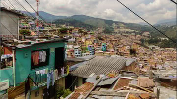Settlement of houses in Colombia