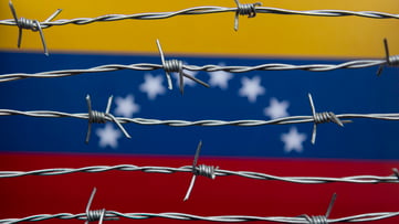 Venezuelan Flag with barbed wire