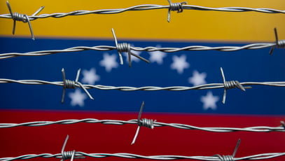Venezuelan Flag with barbed wire