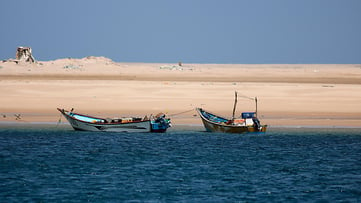 Small fishing boats in the port of Bossaso Somalia the same are used for piracy in the gulf of Eden