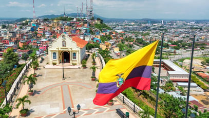 Ecuadorian flag on top of Santa Ana hill