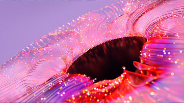 3D glass wavy background. Science fiction or information technology concept.