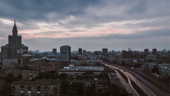 City scape of Russian buildings