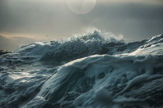 Rough sea waves