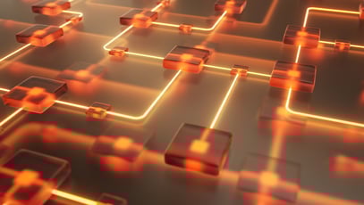 Flow chart or blockchain concept