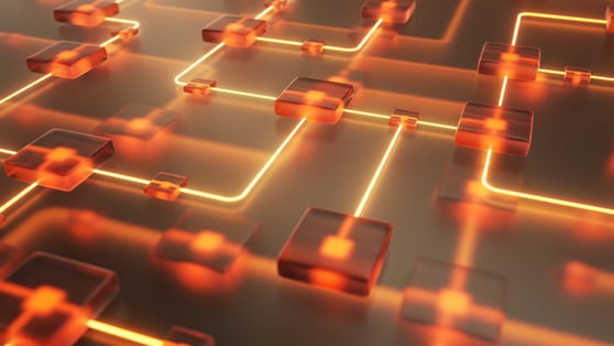 Flow chart or blockchain concept