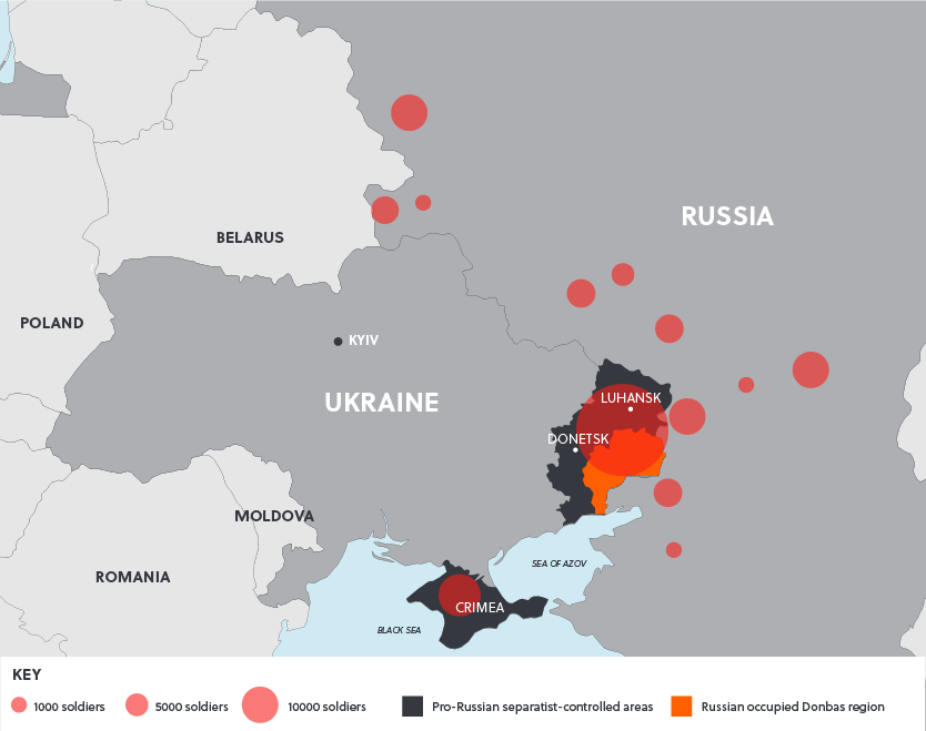 Russia Ukraine border map