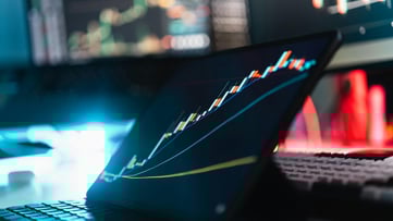 Image of laptop showing a graph