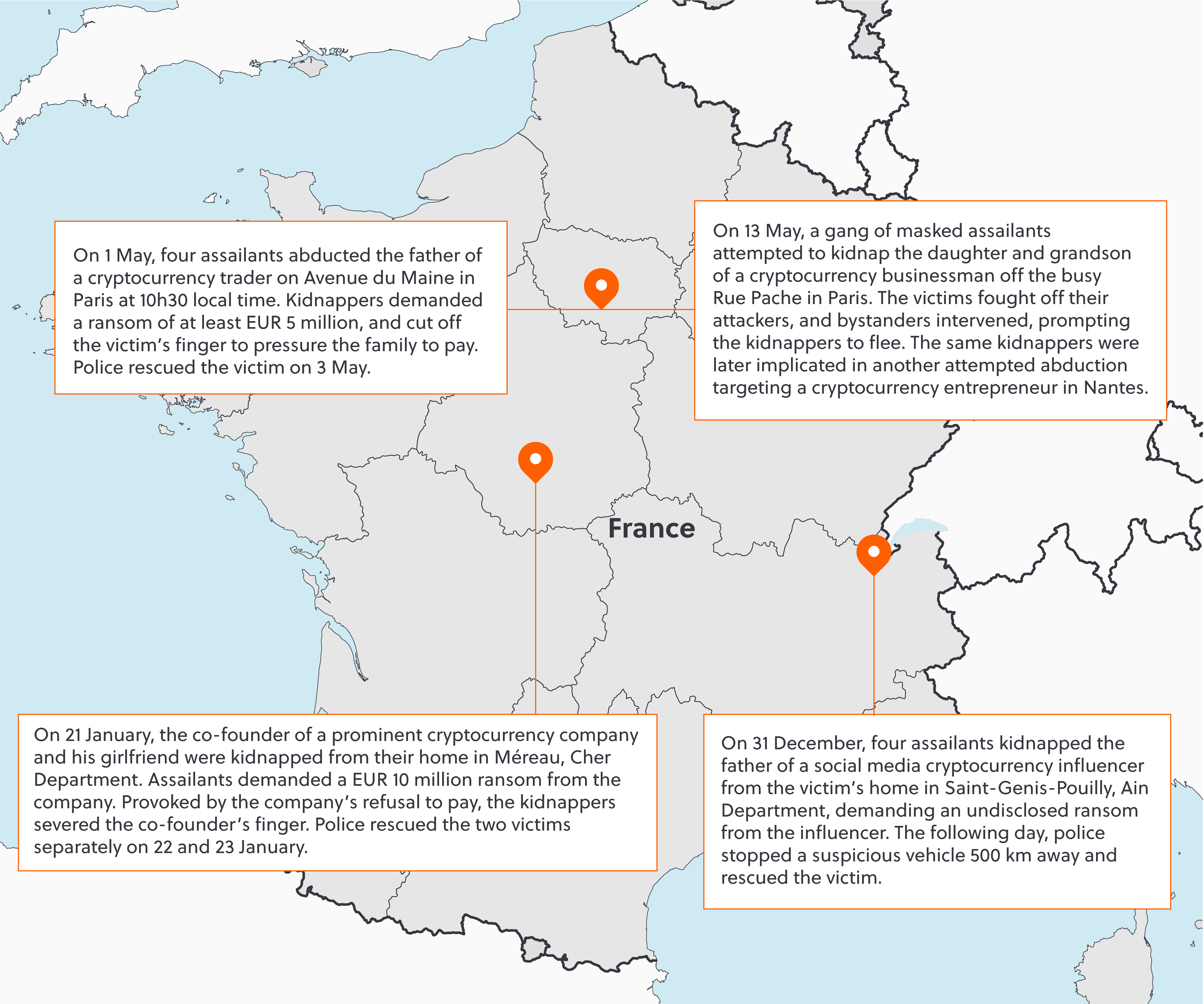S-RM France Crypto Kidnappings Map