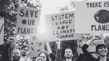 People protesting climate change