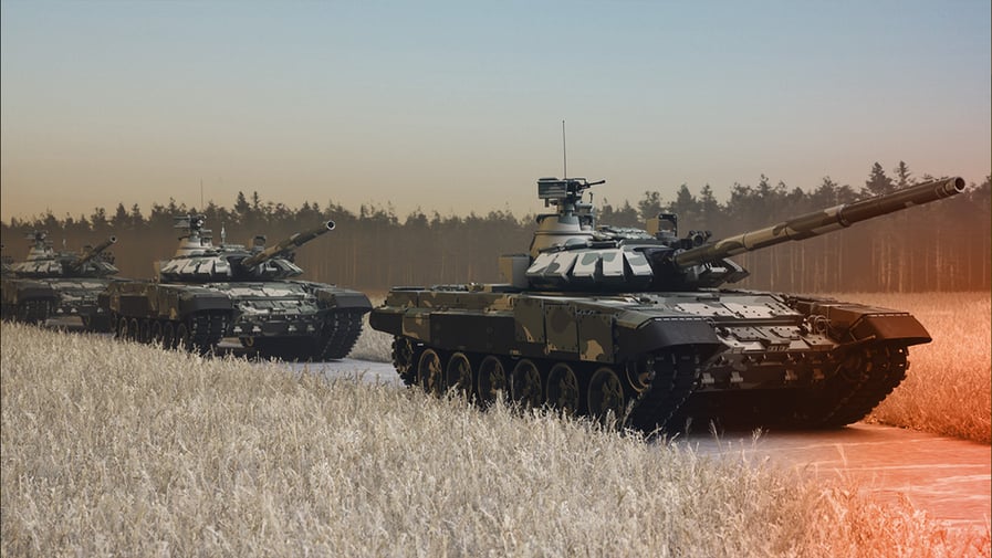 Military Tanks On Road